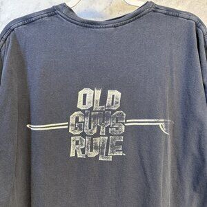 Vintage Old Guys Rule T Shirt Mens 2XL 24x28 Blue Surf Surfing Tee Y2K